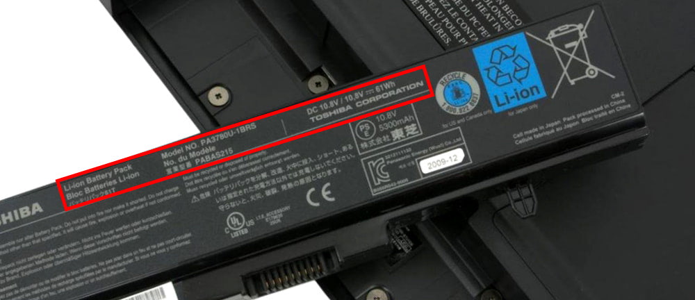 Характеристики батареи ноутбука